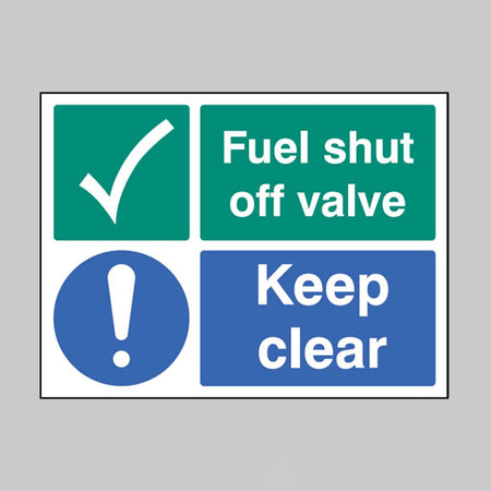Fuel Shut Off Valve Keep Clear Sign - Ready Set SuppliedFuel Shut Off Valve Keep Clear SignRigid Plastic16593K