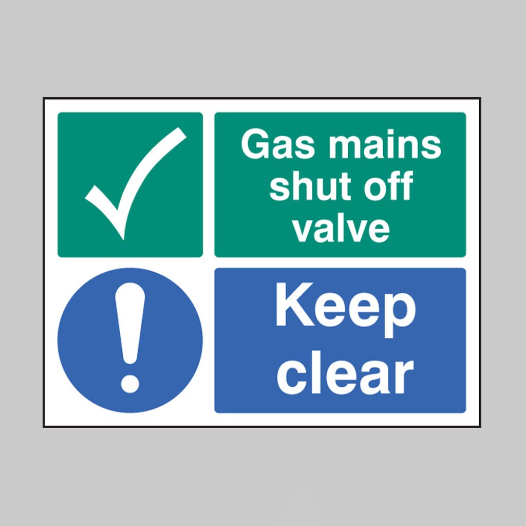 Gas Shut Off Valve Sign - Ready Set SuppliedGas Shut Off Valve SignRigid Plastic16035K