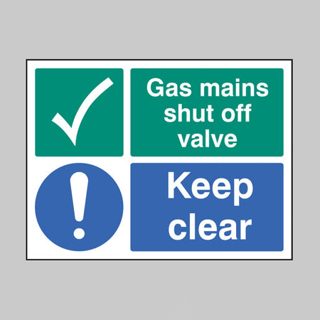 Gas Shut Off Valve Sign - Ready Set SuppliedGas Shut Off Valve SignRigid Plastic16035K