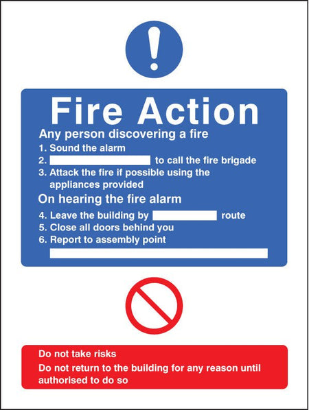 General Fire Action No Lift Adapt-A-Sign 215 x 310mm - Ready Set SuppliedGeneral Fire Action No Lift Adapt-A-Sign 215 x 310mm51423