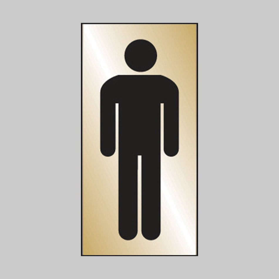 Gents Symbol Engraved Brass Effect Sign - Ready Set SuppliedGents Symbol Engraved Brass Effect Sign59066