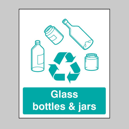Glass Bottles & Jars Recycling Sign - Ready Set SuppliedGlass Bottles & Jars Recycling SignRigid Plastic16623H