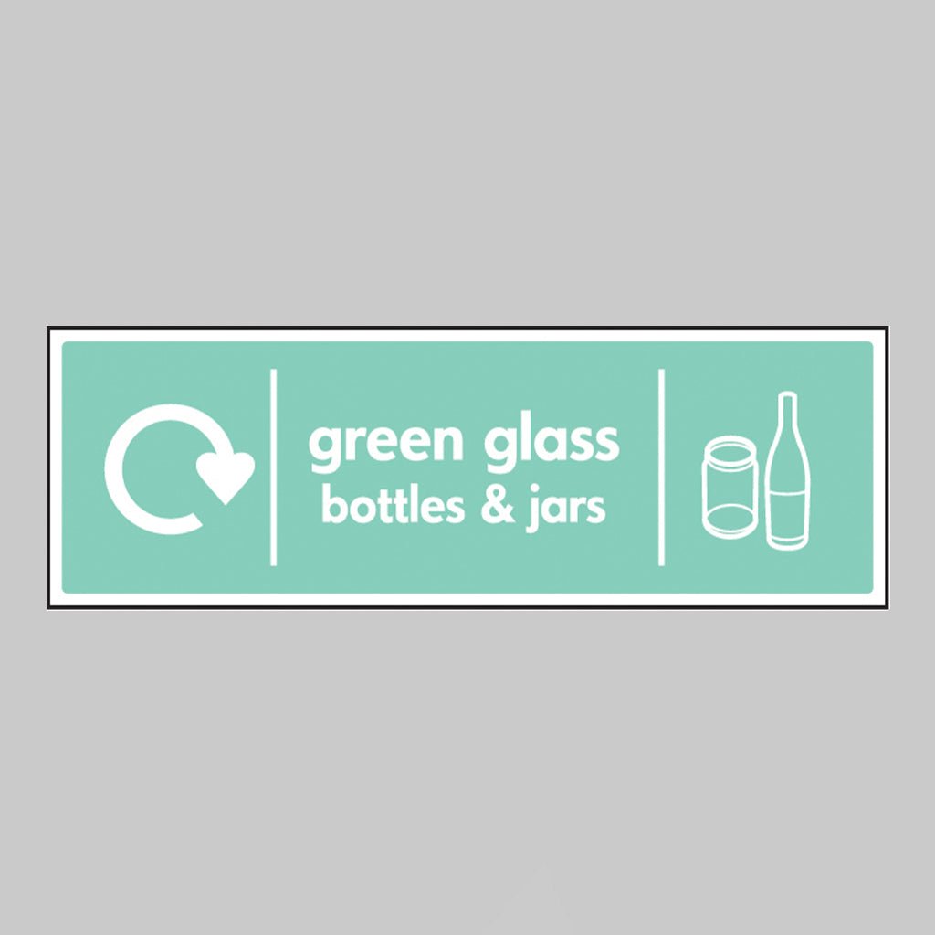 Green Glass Bottles & Jars - Wrap Recycling Sign - Ready Set SuppliedGreen Glass Bottles & Jars - Wrap Recycling SignRigid Plastic16641M