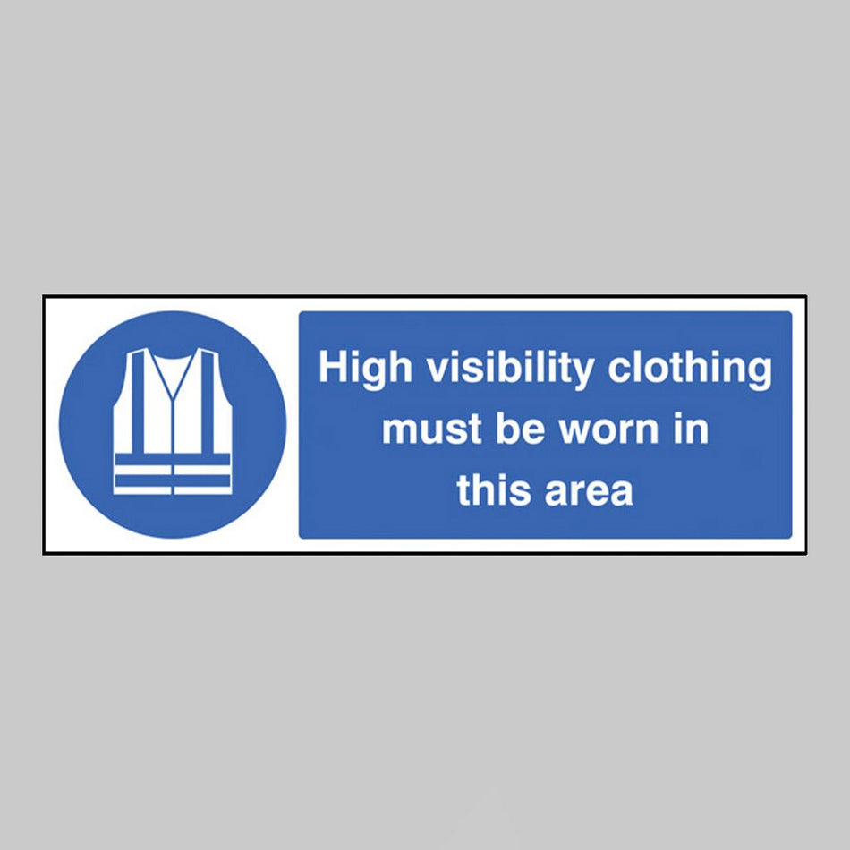 Hi Visibility Clothing Must Be Worn In This Area Sign - Ready Set SuppliedHi Visibility Clothing Must Be Worn In This Area SignRigid Plastic15218G
