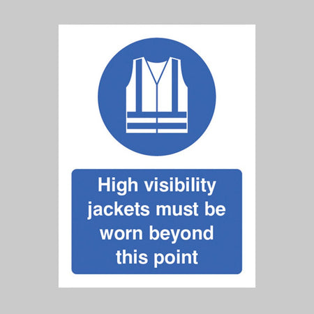 High Visibility Jackets Must Be Worn Beyond This Point Sign - Ready Set SuppliedHigh Visibility Jackets Must Be Worn Beyond This Point SignRigid Plastic15216E