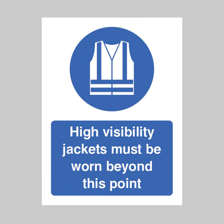 High Visibility Jackets Must Be Worn Beyond This Point Sign - Ready Set SuppliedHigh Visibility Jackets Must Be Worn Beyond This Point SignRigid Plastic15216E