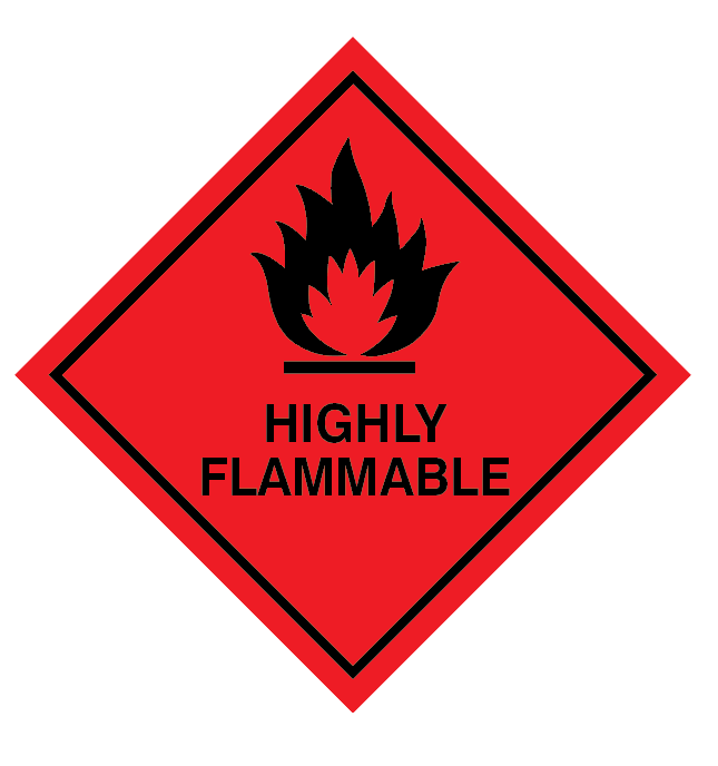 Highly Flammable Sign - Ready Set SuppliedHighly Flammable SignRigid Plastic19745F