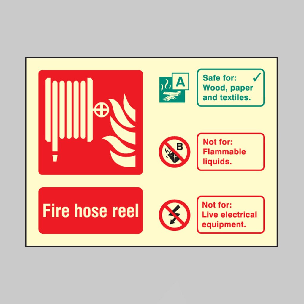 Hose Reel Identification Sign - Ready Set SuppliedHose Reel Identification SignUltra Bright (Class C) Photoluminescent Rigid31221D