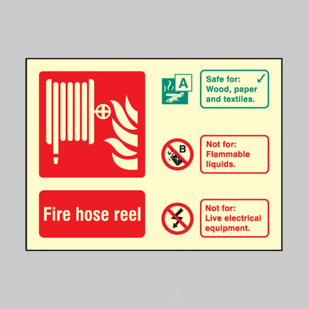 Hose Reel Identification Sign - Ready Set SuppliedHose Reel Identification SignUltra Bright (Class C) Photoluminescent Rigid31221D