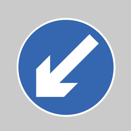 Keep Left Class RA1 600mm Diameter Circle With Channelling Sign - Ready Set SuppliedKeep Left Class RA1 600mm Diameter Circle With Channelling Sign56559