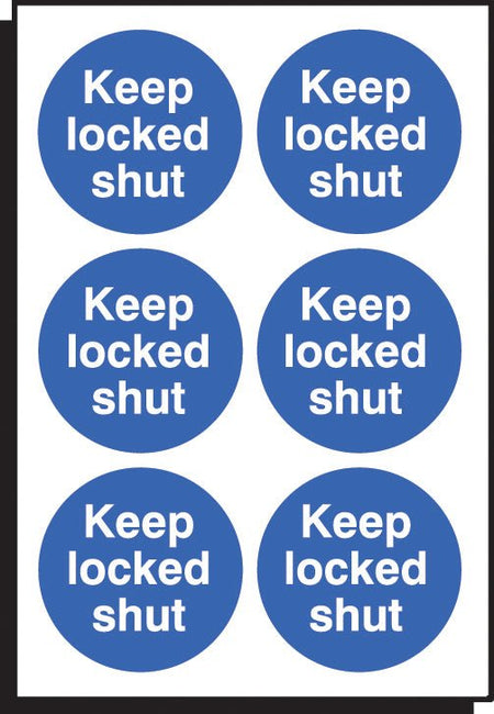 Keep Locked Shut 65mm Dia - Sheet of 6 Peel N Stick Labels - Ready Set SuppliedKeep Locked Shut 65mm Dia - Sheet of 6 Peel N Stick Labels51660
