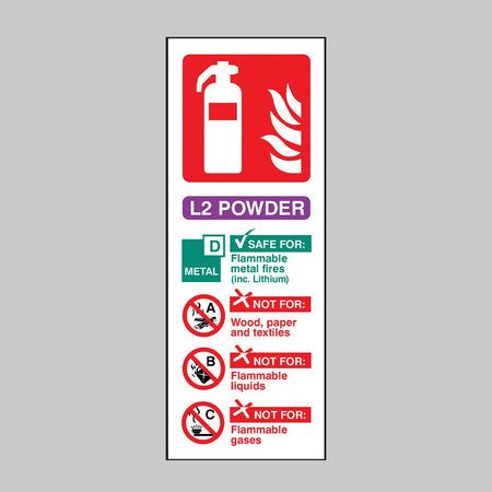 L2 Powder Extinguisher Identification Sign - Ready Set SuppliedL2 Powder Extinguisher Identification SignRigid Plastic11242S