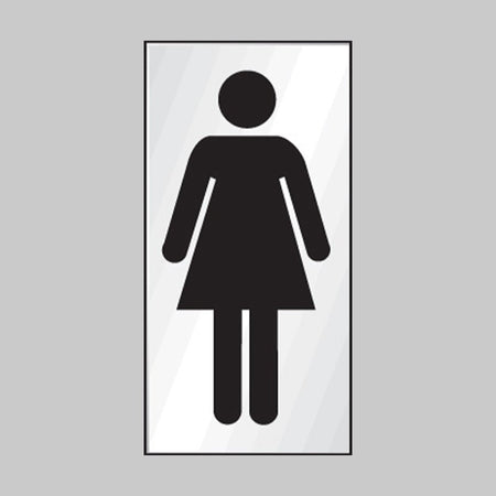 Ladies Symbol Engraved Aluminium Effect Sign - Ready Set SuppliedLadies Symbol Engraved Aluminium Effect Sign59069