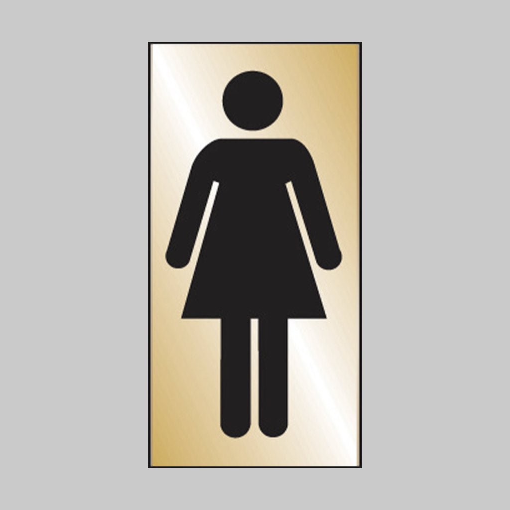 Ladies Symbol Engraved Brass Effect Sign - Ready Set SuppliedLadies Symbol Engraved Brass Effect Sign59068