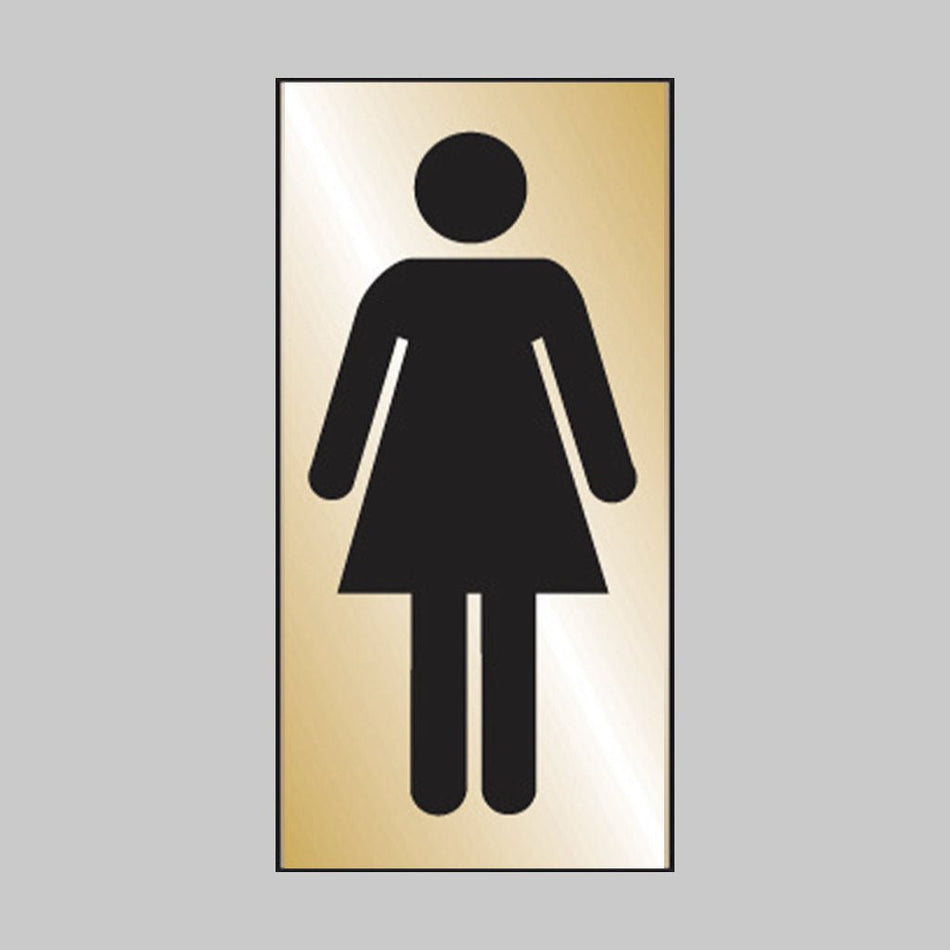 Ladies Symbol Engraved Brass Effect Sign - Ready Set SuppliedLadies Symbol Engraved Brass Effect Sign59068