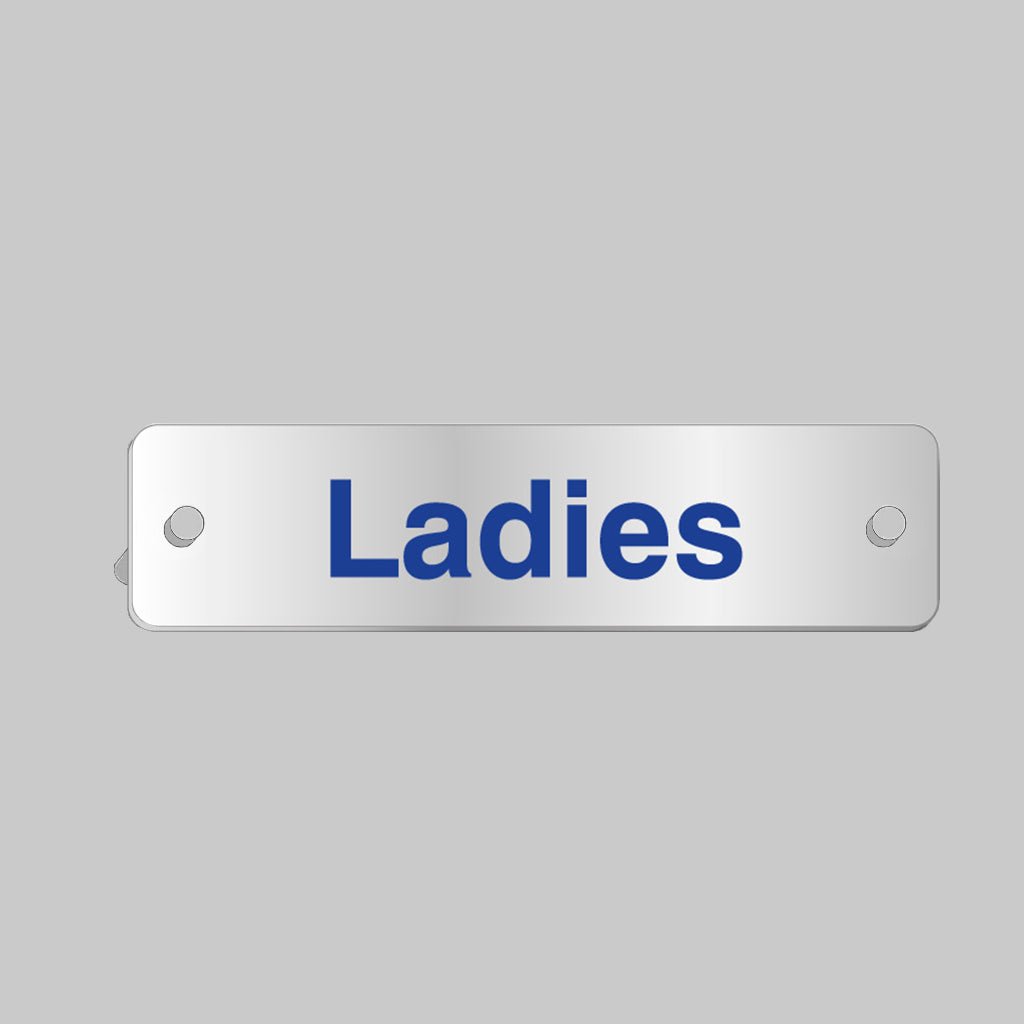 Ladies Visual Impact Aluminium Door Sign 200 x 50mm With Stand-Off Locators - Ready Set SuppliedLadies Visual Impact Aluminium Door Sign 200 x 50mm With Stand-Off Locators59616