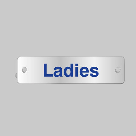 Ladies Visual Impact Aluminium Door Sign 200 x 50mm With Stand-Off Locators - Ready Set SuppliedLadies Visual Impact Aluminium Door Sign 200 x 50mm With Stand-Off Locators59616