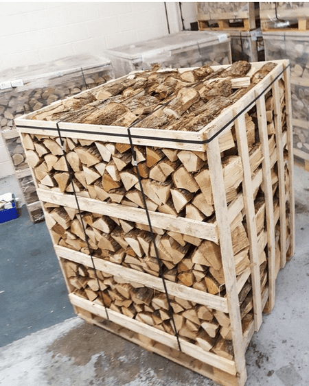 Large Crate Kiln - Dried Ash Firewood Logs – Approx. 1.63m³ Stacked / 2.5–2.6m³ Loose - Ready Set SuppliedLarge Crate Kiln - Dried Ash Firewood Logs – Approx. 1.63m³ Stacked / 2.5–2.6m³ Loose