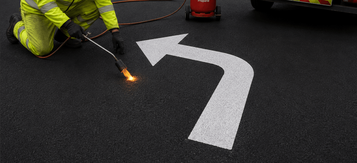 Left Turn Arrow Thermoplastic Road Marking - Ready Set SuppliedLeft Turn Arrow Thermoplastic Road Marking1000mm x 250mm