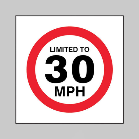 Limited To 30mph Sign - Ready Set SuppliedLimited To 30mph SignSelf Adhesive Vinyl21817F