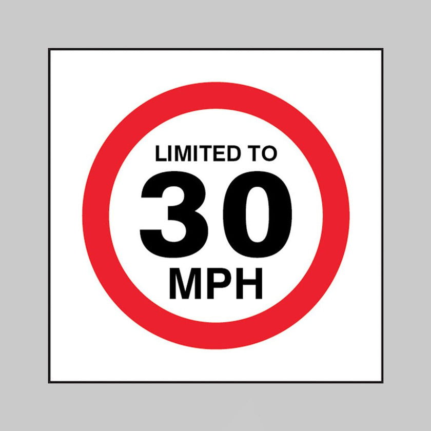 Limited To 30mph Sign - Ready Set SuppliedLimited To 30mph SignSelf Adhesive Vinyl21817F