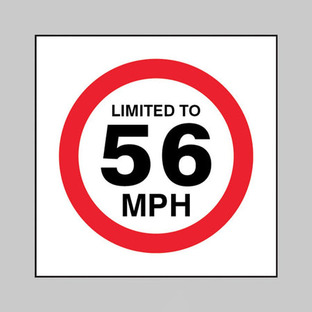Limited To 56mph Sign - Ready Set SuppliedLimited To 56mph SignSelf Adhesive Vinyl21821F