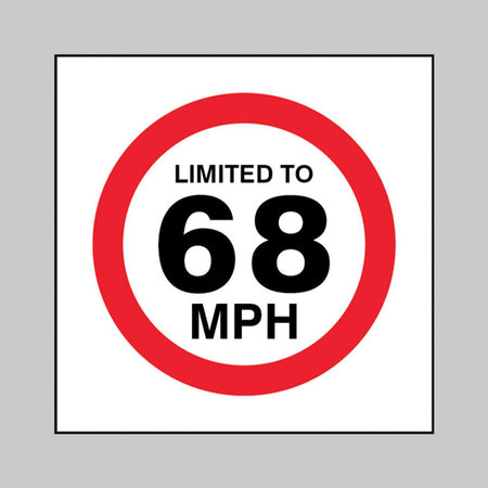 Limited To 68mph Sign - Ready Set SuppliedLimited To 68mph SignSelf Adhesive Vinyl21824F