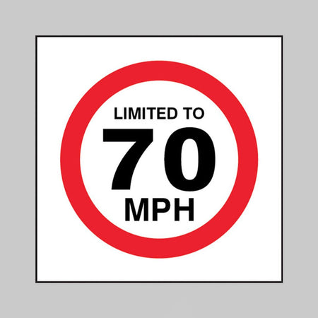 Limited To 70mph Sign - Ready Set SuppliedLimited To 70mph SignSelf Adhesive Vinyl21825F