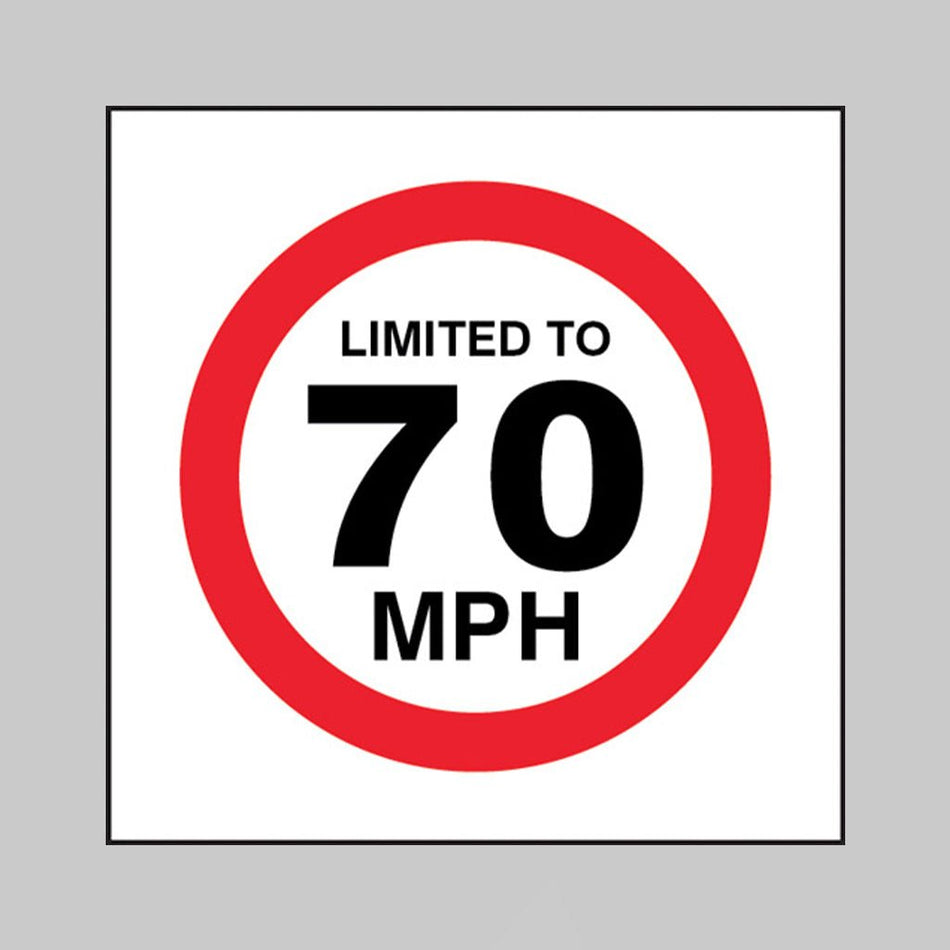 Limited To 70mph Sign - Ready Set SuppliedLimited To 70mph SignSelf Adhesive Vinyl21825F
