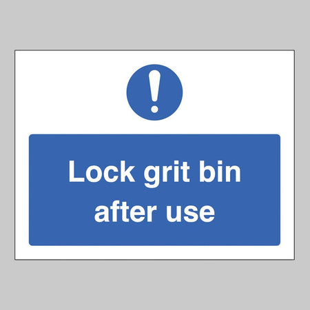 Lock Grit Bin After Use Sign - Ready Set SuppliedLock Grit Bin After Use SignRigid Plastic15537E