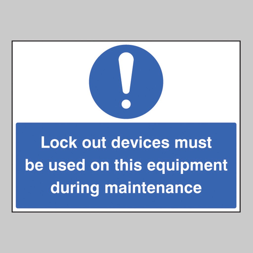 Lockout Devices Must Be Used On This Equipment During Maintenance Sign - Ready Set SuppliedLockout Devices Must Be Used On This Equipment During Maintenance SignRigid Plastic16246Q