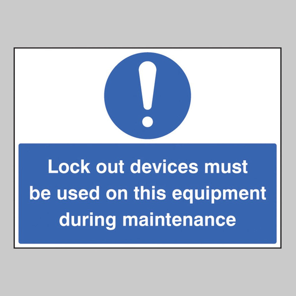 Lockout Devices Must Be Used On This Equipment During Maintenance Sign - Ready Set SuppliedLockout Devices Must Be Used On This Equipment During Maintenance SignRigid Plastic16246Q