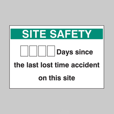 Lost Time Accident Board 600 x 900mm 5mm PVC With 2 Sets Of Numbers - Ready Set SuppliedLost Time Accident Board 600 x 900mm 5mm PVC With 2 Sets Of Numbers58033