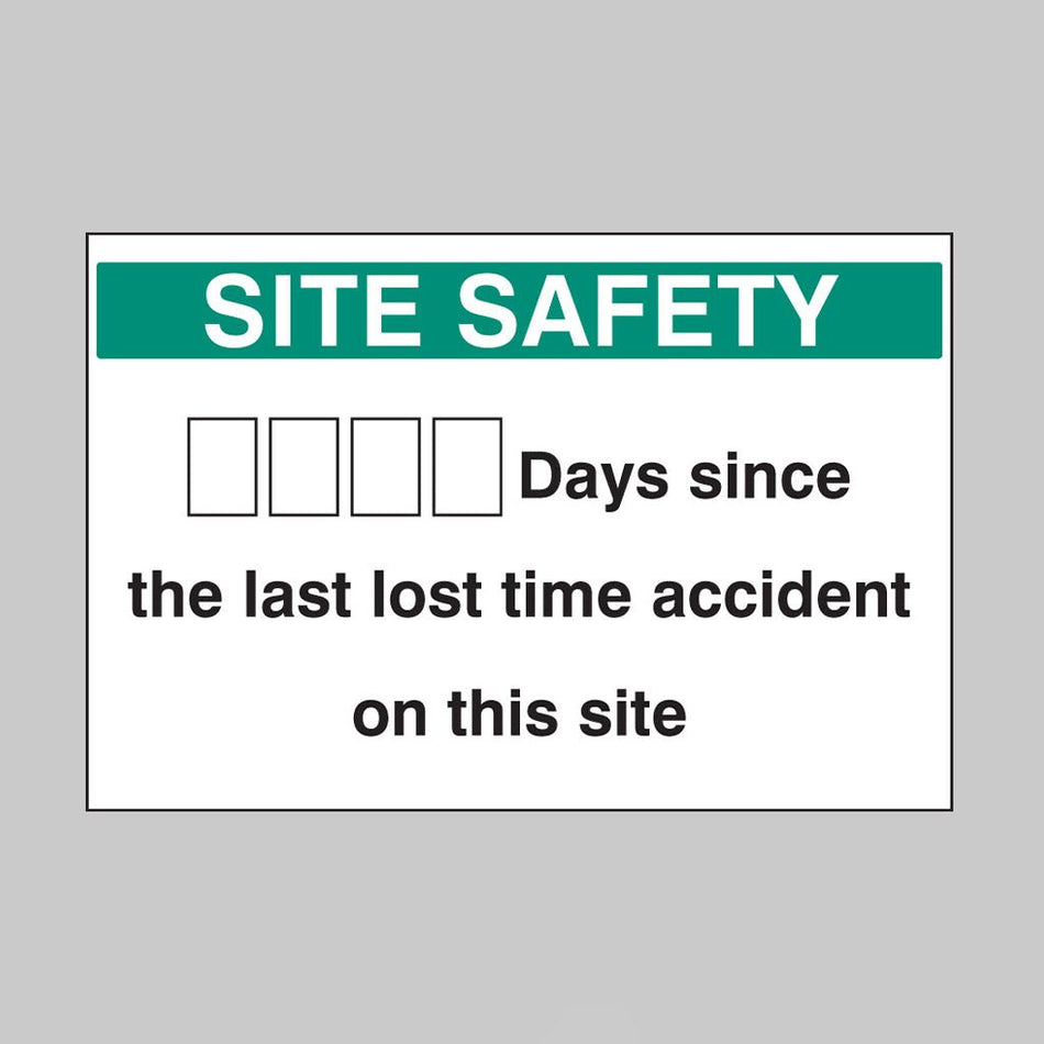 Lost Time Accident Board 600 x 900mm 5mm PVC With 2 Sets Of Numbers - Ready Set SuppliedLost Time Accident Board 600 x 900mm 5mm PVC With 2 Sets Of Numbers58033