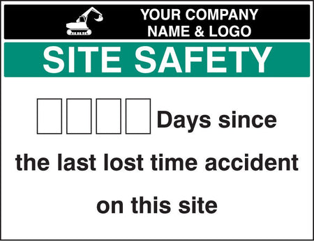 Lost Time Accident Board 900 x 700mm 5mm PVC With 2 Sets Of Numbers And Logo - Ready Set SuppliedLost Time Accident Board 900 x 700mm 5mm PVC With 2 Sets Of Numbers And Logo58032