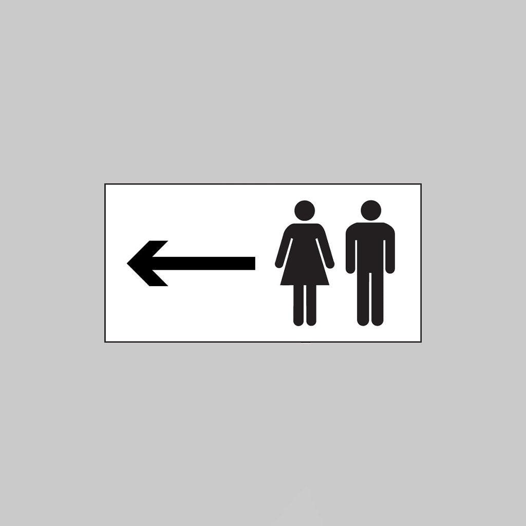 Man And Ladies Symbol With Arrow Left Sign - Ready Set SuppliedMan And Ladies Symbol With Arrow Left SignRigid Plastic17077V