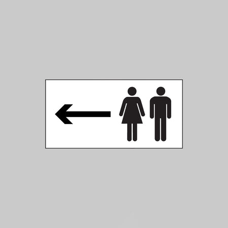 Man And Ladies Symbol With Arrow Left Sign - Ready Set SuppliedMan And Ladies Symbol With Arrow Left SignRigid Plastic17077V
