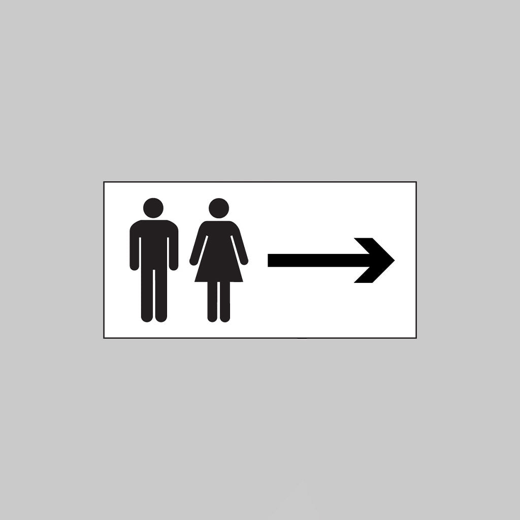 Man And Ladies Symbol With Arrow Right Sign - Ready Set SuppliedMan And Ladies Symbol With Arrow Right SignRigid Plastic17076V