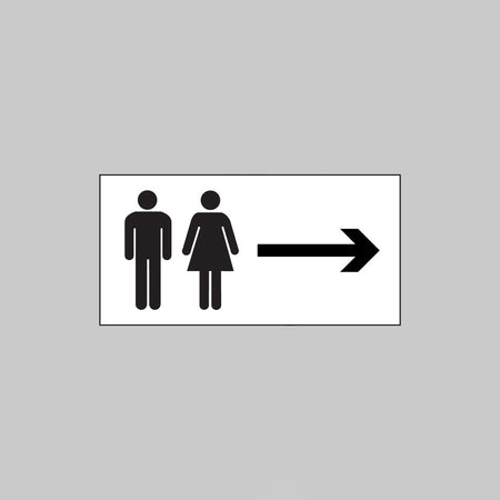 Man And Ladies Symbol With Arrow Right Sign - Ready Set SuppliedMan And Ladies Symbol With Arrow Right SignRigid Plastic17076V