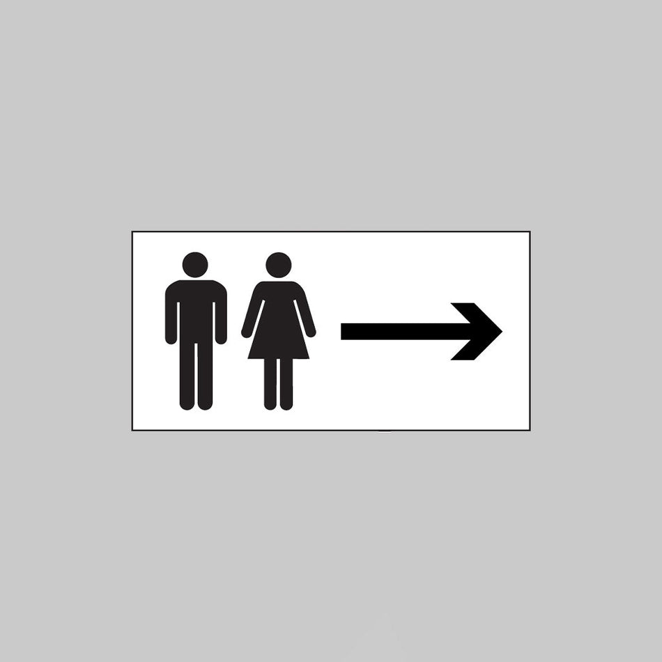 Man And Ladies Symbol With Arrow Right Sign - Ready Set SuppliedMan And Ladies Symbol With Arrow Right SignRigid Plastic17076V