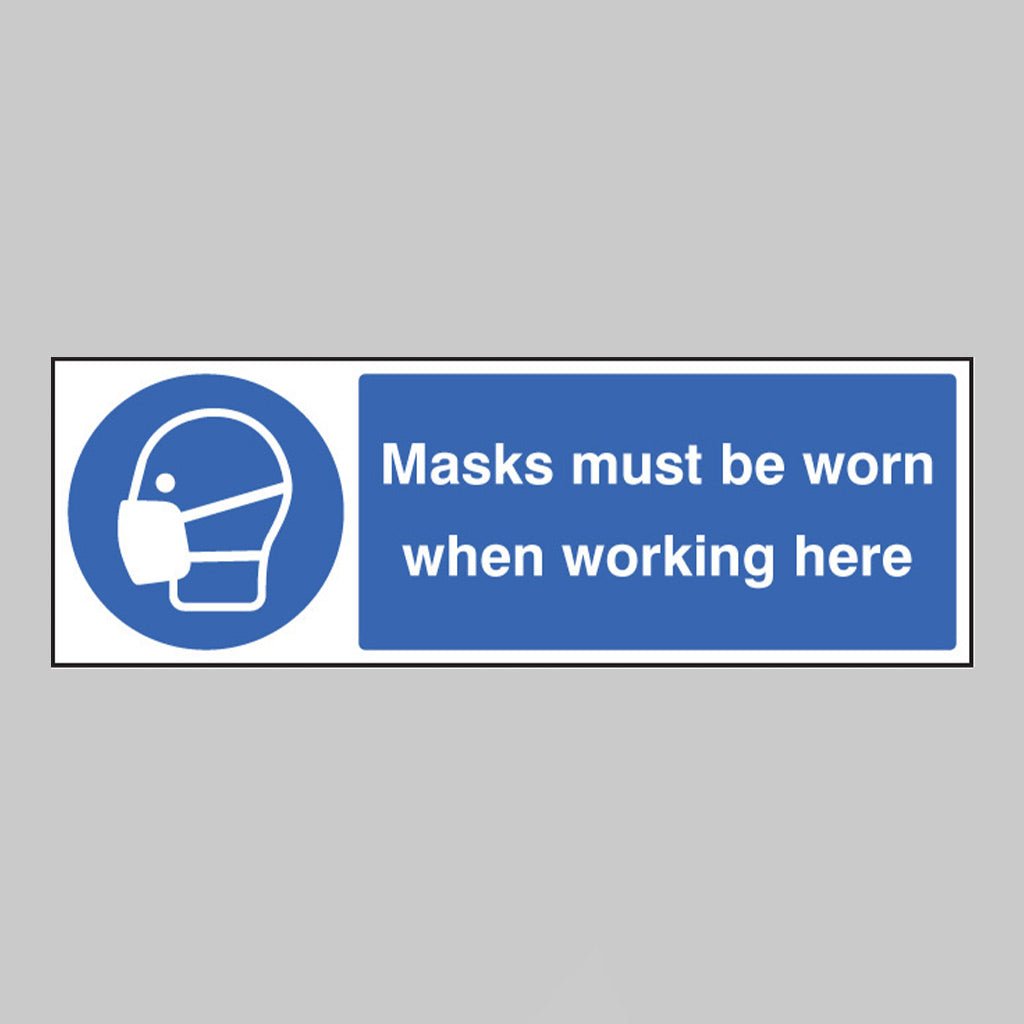 Masks Must Be Worn When Working Here Sign - Ready Set SuppliedMasks Must Be Worn When Working Here SignRigid Plastic15207G