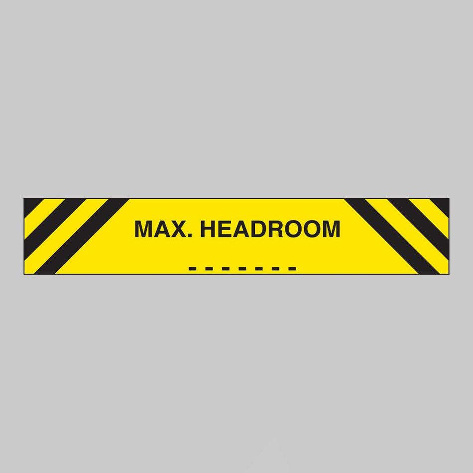 Max Headroom (Insert Height) 1200 x 150mm Reflective Aluminium Sign - Ready Set SuppliedMax Headroom (Insert Height) 1200 x 150mm Reflective Aluminium Sign56496