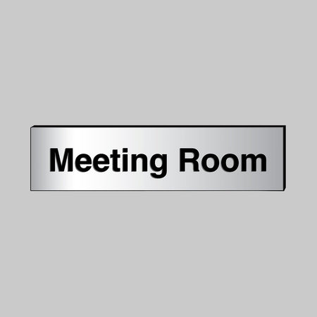 Meeting Room Engraved Aluminium Effect Sign - Ready Set SuppliedMeeting Room Engraved Aluminium Effect Sign53696