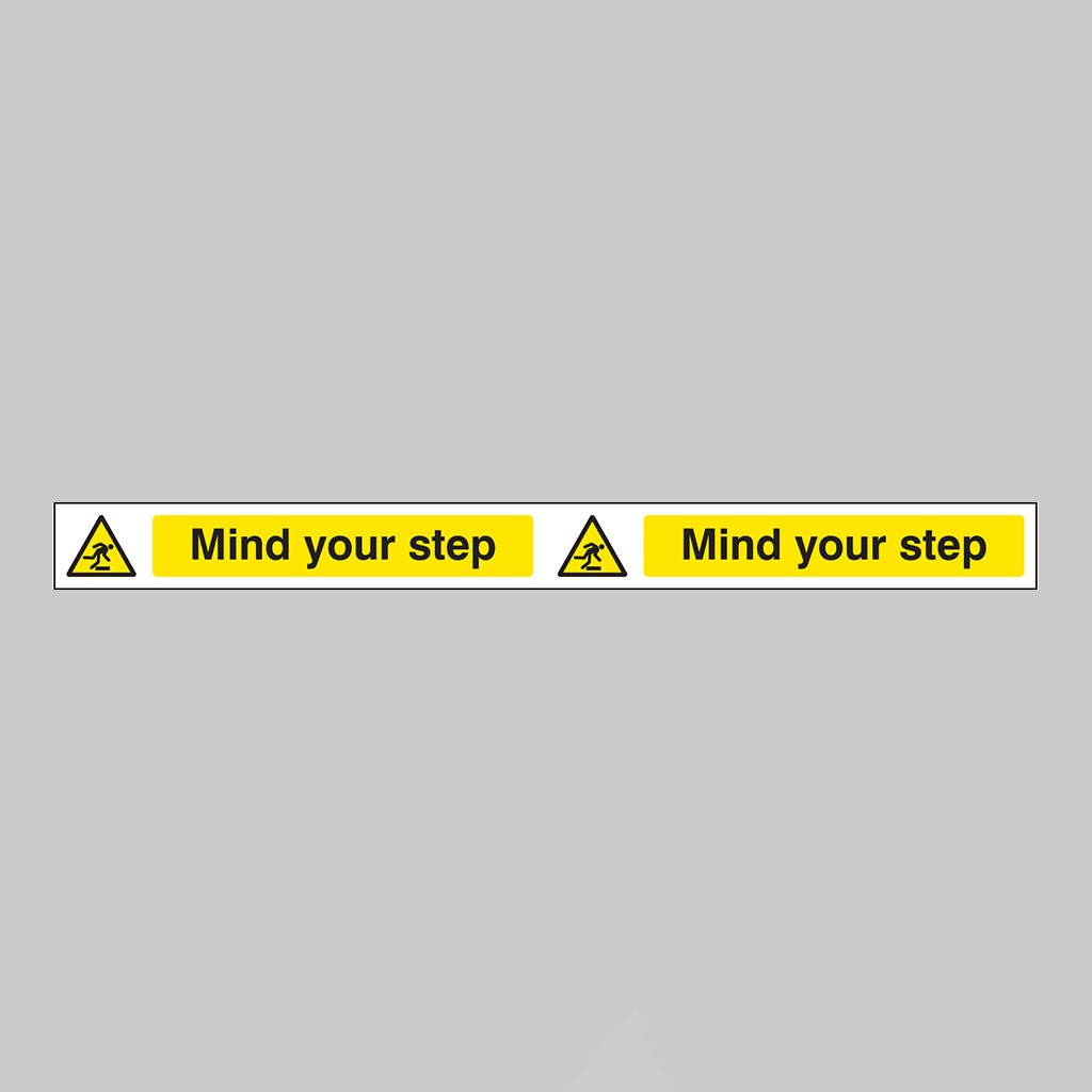 Mind Your Step Strip 400 x 35mm Self Adhesive Vinyl - Ready Set SuppliedMind Your Step Strip 400 x 35mm Self Adhesive Vinyl54035