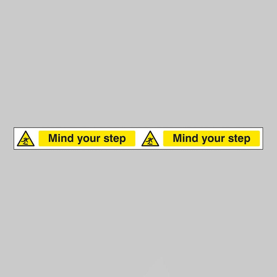 Mind Your Step Strip 400 x 35mm Self Adhesive Vinyl - Ready Set SuppliedMind Your Step Strip 400 x 35mm Self Adhesive Vinyl54035