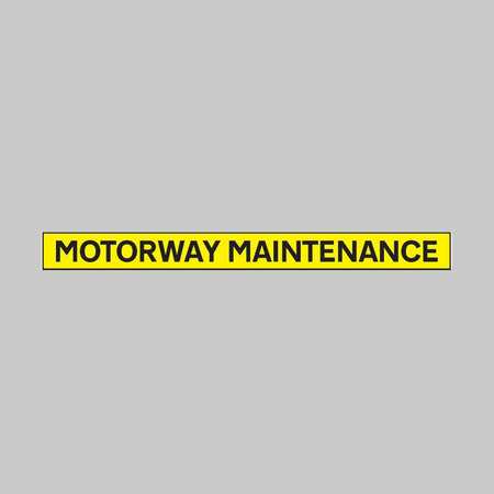 Motorway Maintenance 1300 x 100mm Reflective Magnetic Sign - Ready Set SuppliedMotorway Maintenance 1300 x 100mm Reflective Magnetic Sign56521