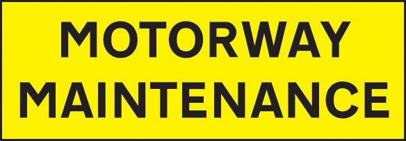 Motorway Maintenance 800 x 275 Reflective Self Adhesive Vinyl Sign - Ready Set SuppliedMotorway Maintenance 800 x 275 Reflective Self Adhesive Vinyl Sign56523