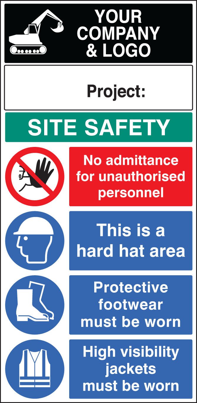 No Admittance and PPE Site Board 600 x 1200mm - Ready Set SuppliedNo Admittance and PPE Site Board 600 x 1200mm58022