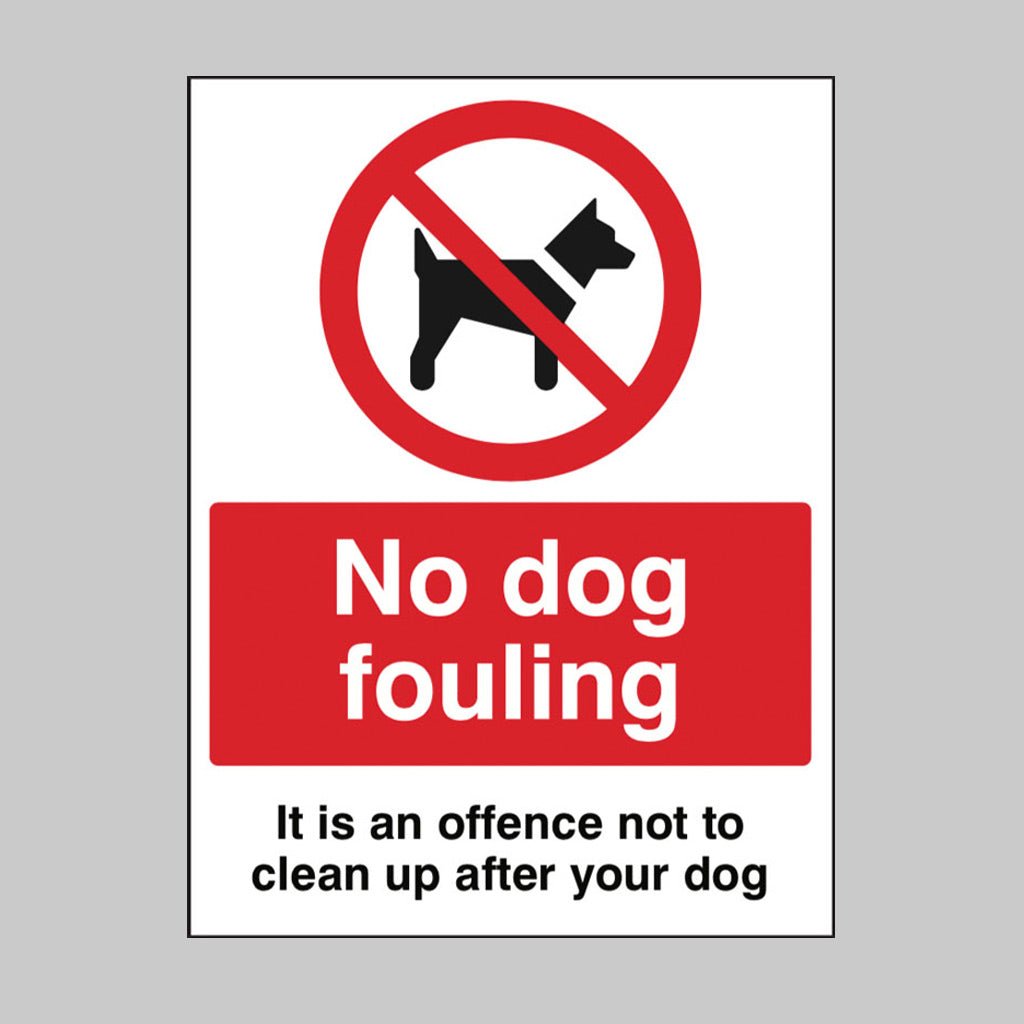 No Dog Fouling It Is An Offence Not To Clean Up After Your Dog Sign - Ready Set SuppliedNo Dog Fouling It Is An Offence Not To Clean Up After Your Dog SignRigid Plastic13674E