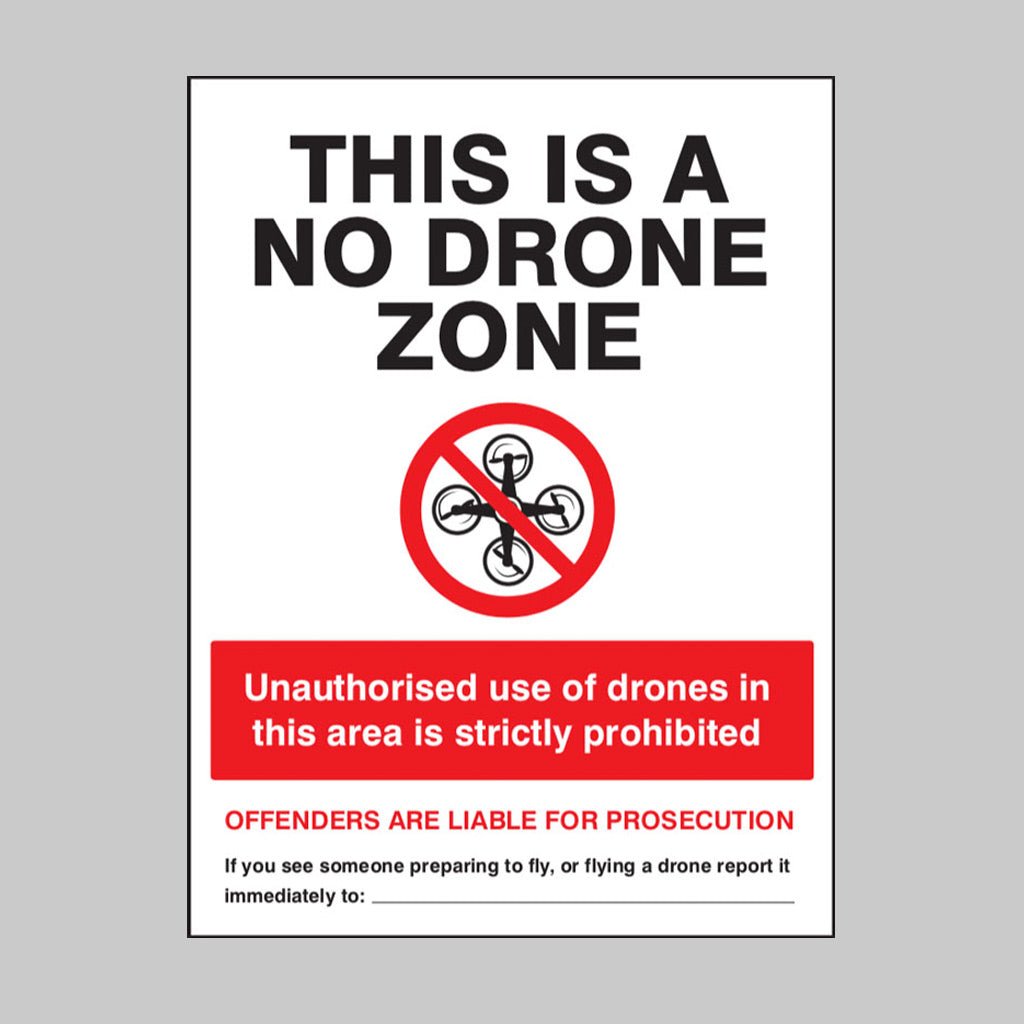 No Drone Zone Sign - Ready Set SuppliedNo Drone Zone SignRigid Plastic13676K